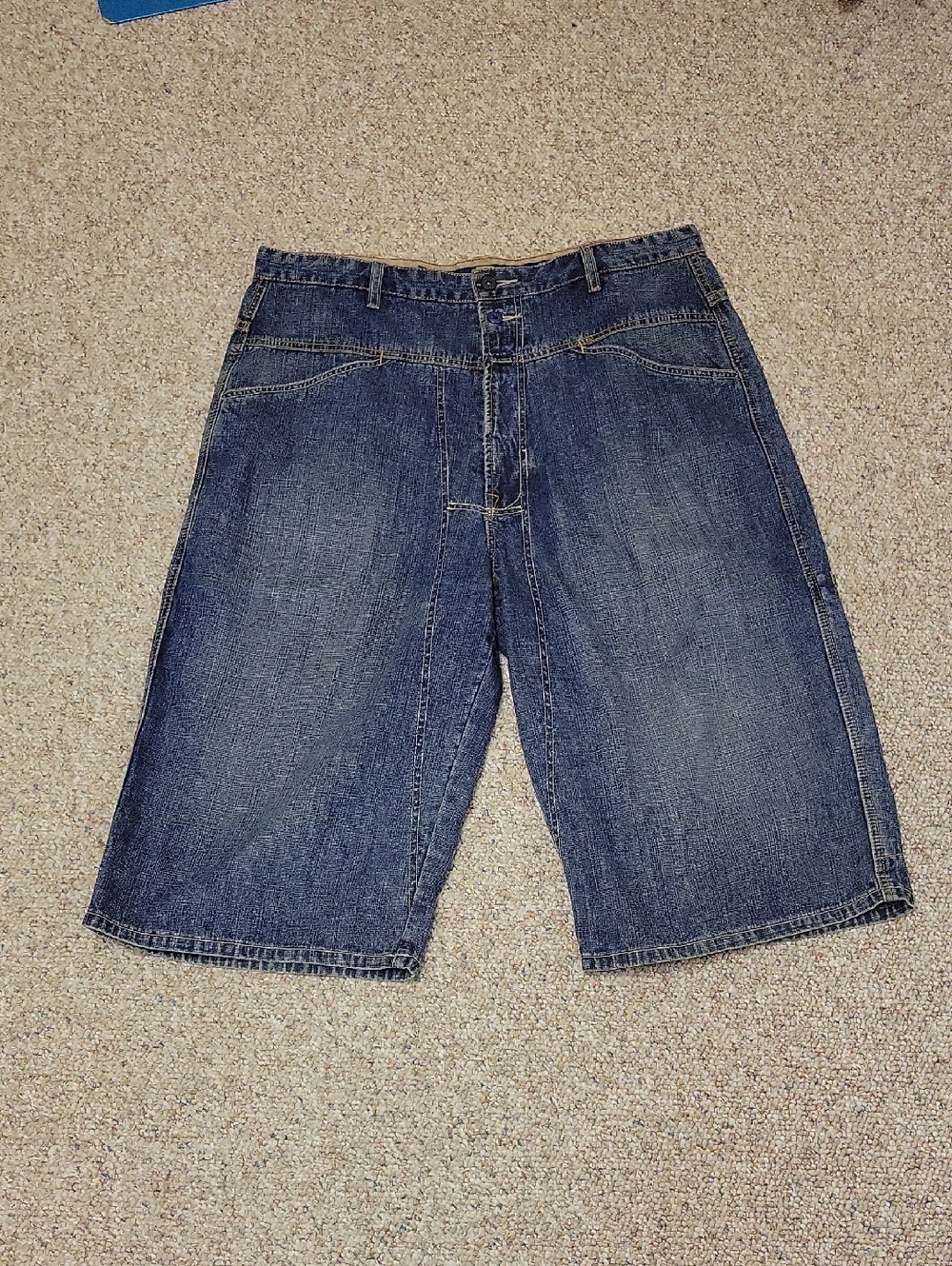 Marithe Francois Girbaud Men's Dark Blue Denim Shorts Sz 36. Retro Y2K Summer